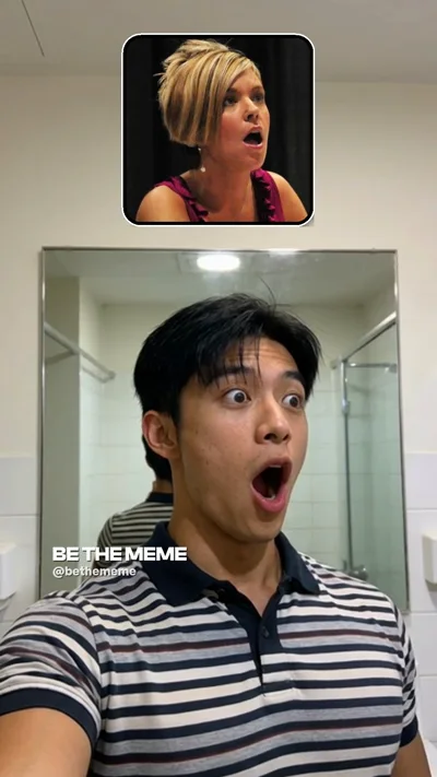 A result card — your face vs the meme